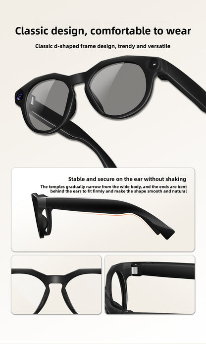 V12 Smart Glasses 13MP HD Camera – AI Real-Time Translation, Photo & Video Recording, 290mAh Type-C