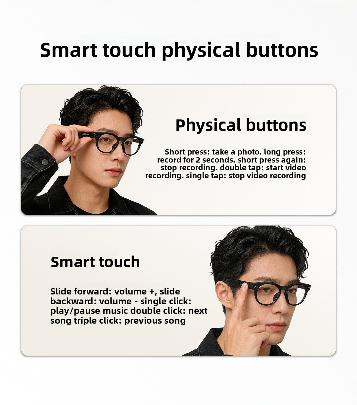 V12 Smart Glasses 13MP HD Camera – AI Real-Time Translation, Photo & Video Recording, 290mAh Type-C