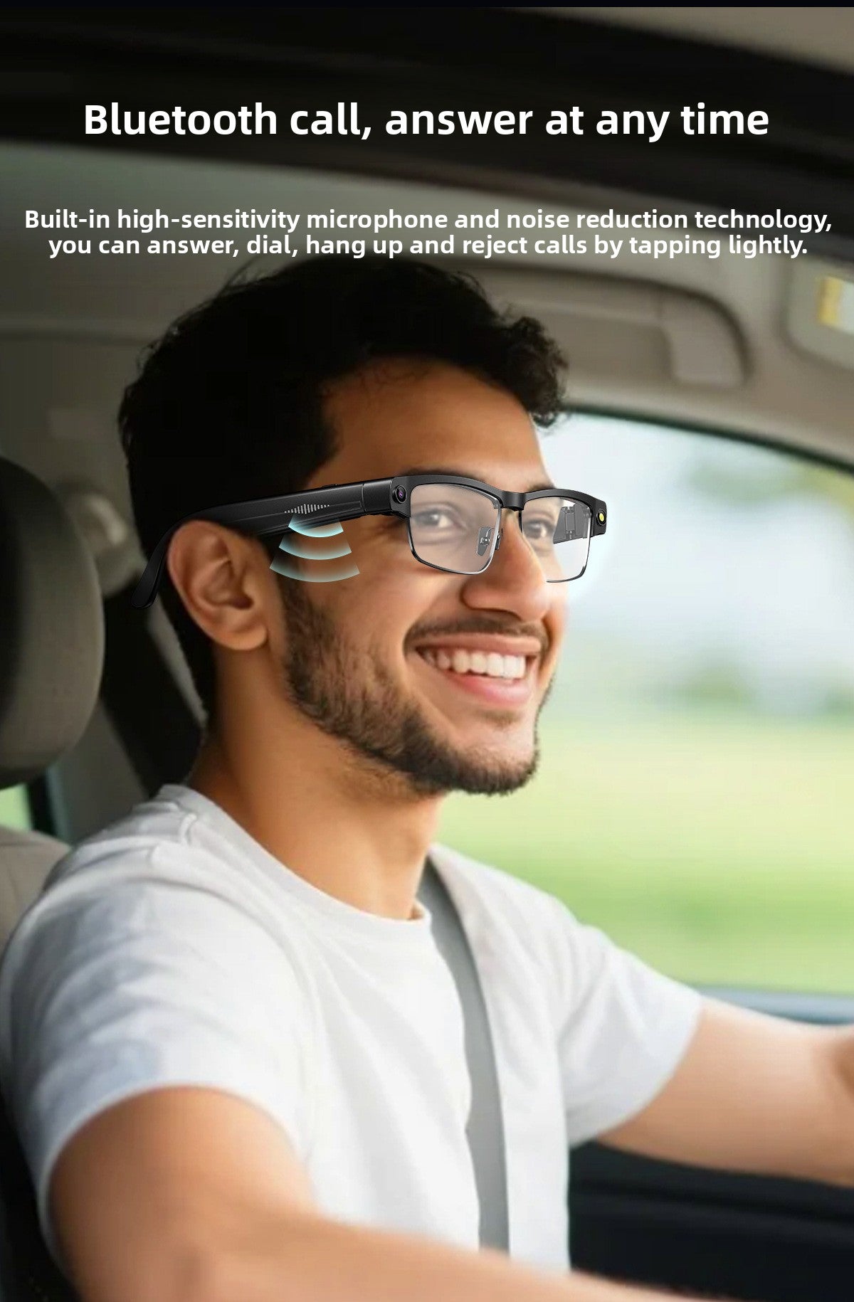 V15 AI Smart Camera Glasses | 8MP 1200P Anti-Shake Video, WiFi, Calling & AI Voice Assistant
