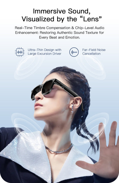 V16 Smart Camera Glasses | Sony IMX219 8MP, Real-Time Translation, BT5.4 Calls, Touch Control & Type-C