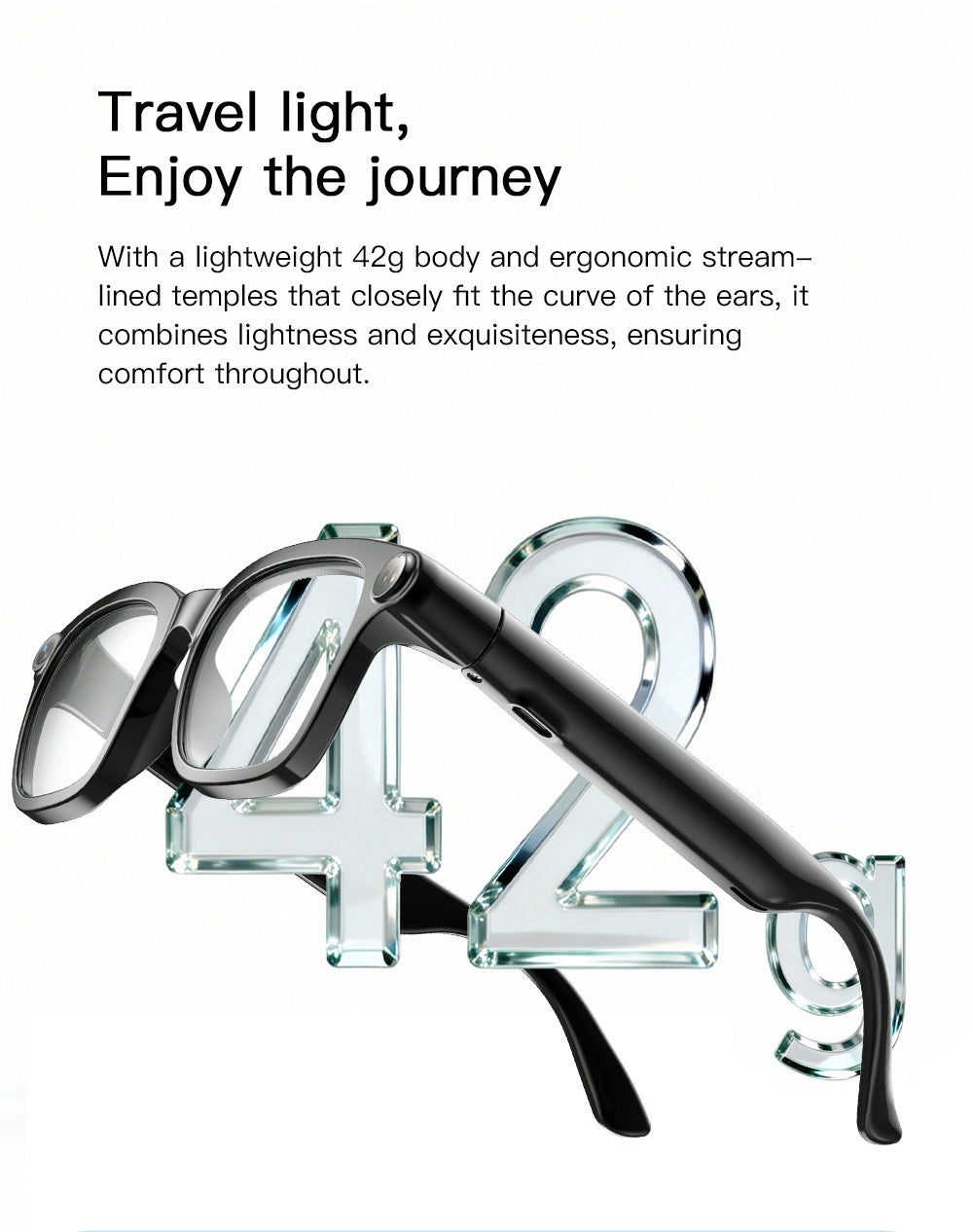 V16 Smart Camera Glasses | Sony IMX219 8MP, Real-Time Translation, BT5.4 Calls, Touch Control & Type-C