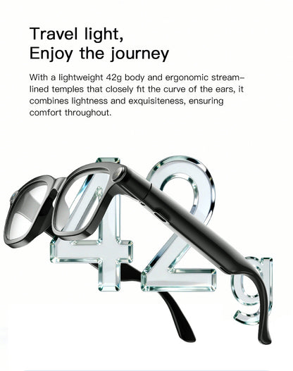 V16 Smart Camera Glasses | Sony IMX219 8MP, Real-Time Translation, BT5.4 Calls, Touch Control & Type-C