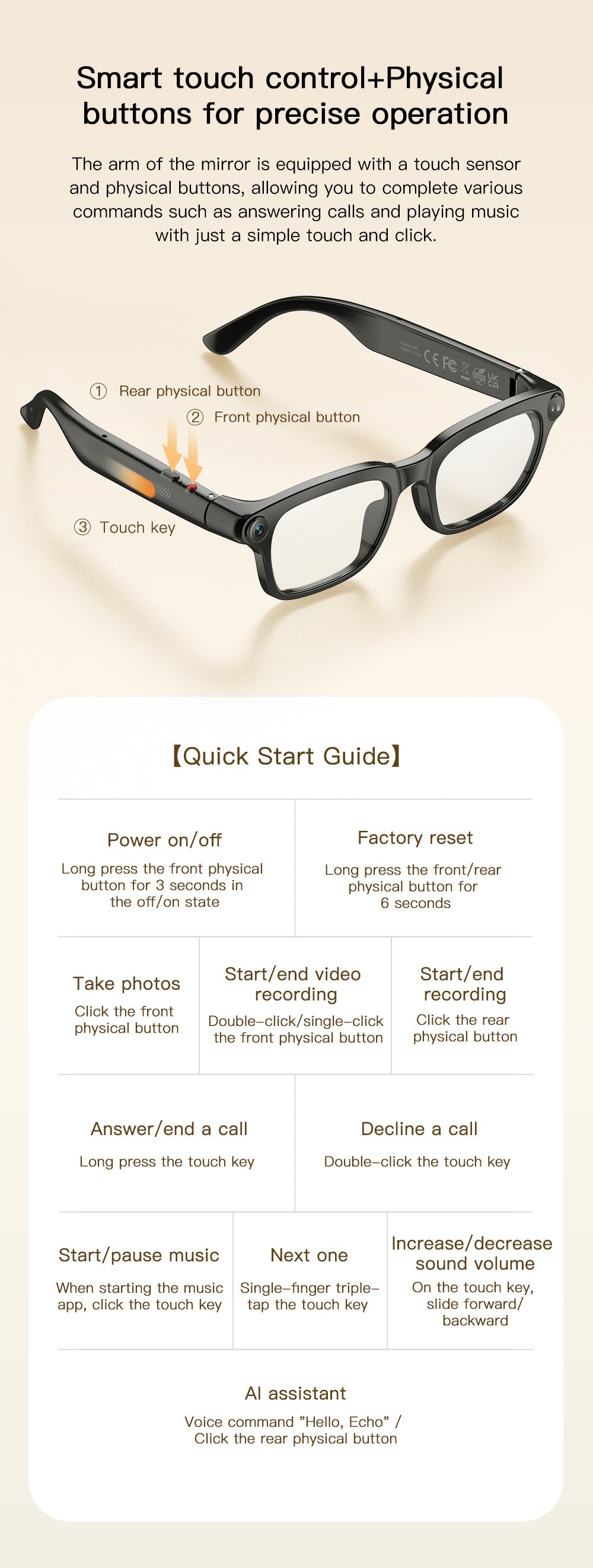 V16 Smart Camera Glasses | Sony IMX219 8MP, Real-Time Translation, BT5.4 Calls, Touch Control & Type-C
