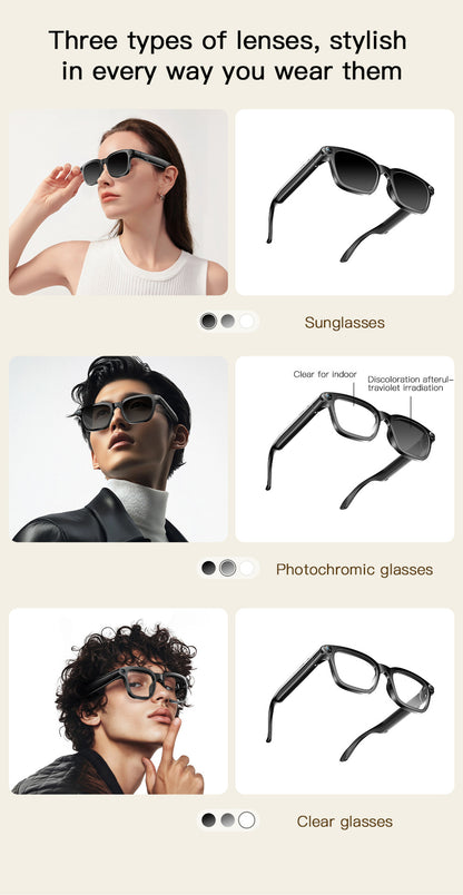 V16 Smart Camera Glasses | Sony IMX219 8MP, Real-Time Translation, BT5.4 Calls, Touch Control & Type-C