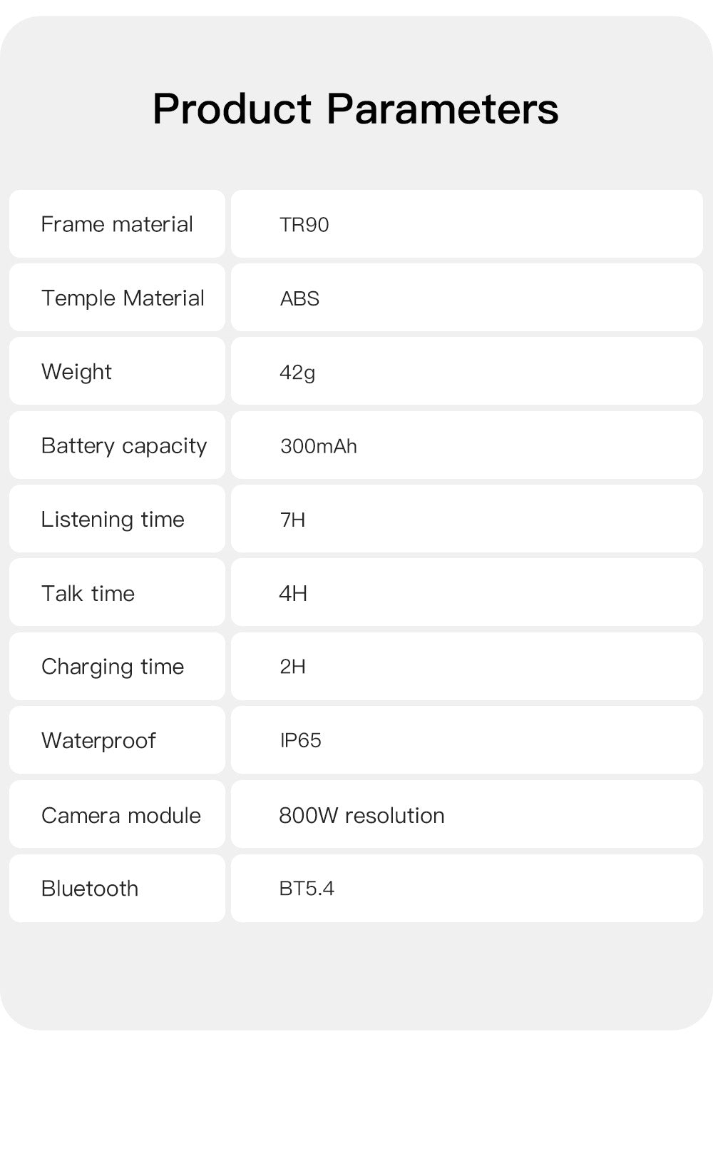 V16 Smart Camera Glasses | Sony IMX219 8MP, Real-Time Translation, BT5.4 Calls, Touch Control & Type-C