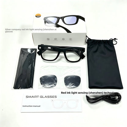 V17 AI Smart Camera Glasses | 8MP 1080P Video, 8GB Memory, AI Object Recognition, Translation & Touch Control