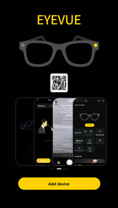V17 AI Smart Camera Glasses | 8MP 1080P Video, 8GB Memory, AI Object Recognition, Translation & Touch Control