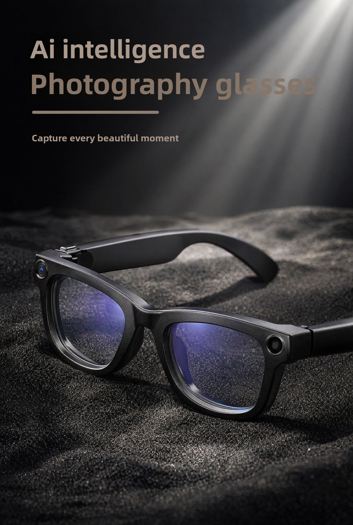 V17 AI Smart Camera Glasses | 8MP 1080P Video, 8GB Memory, AI Object Recognition, Translation & Touch Control