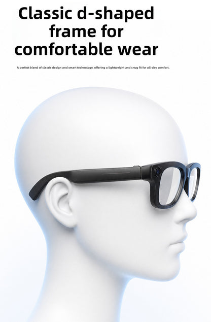 V17 AI Smart Camera Glasses | 8MP 1080P Video, 8GB Memory, AI Object Recognition, Translation & Touch Control