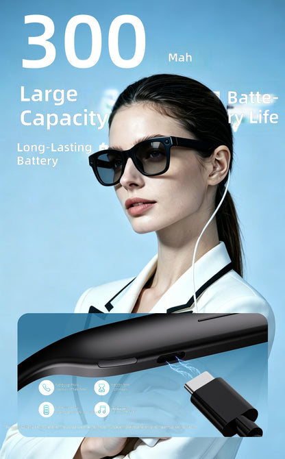 V18 Electrochromic AI Smart Glasses — 800MP Camera, Real-Time Translation & Touch Control