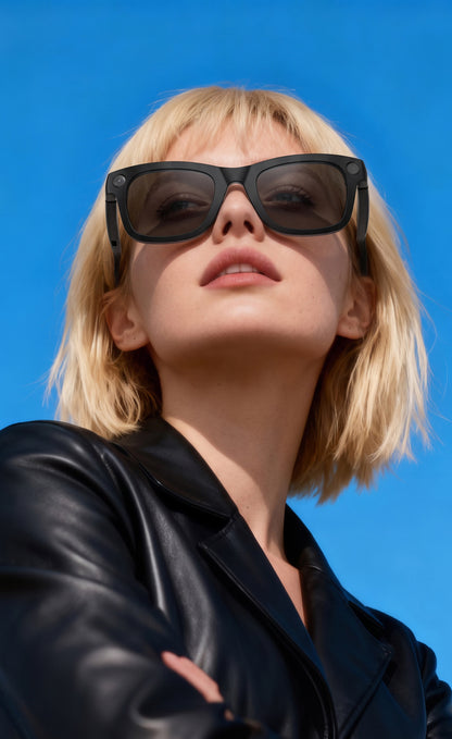 V18 Electrochromic AI Smart Glasses — 800MP Camera, Real-Time Translation & Touch Control