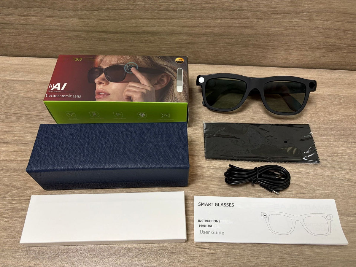 V18 Electrochromic AI Smart Glasses — 800MP Camera, Real-Time Translation & Touch Control