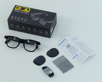 V2 Smart Glasses – AI Translation, ENC Noise Reduction, 12MP Camera & 1200P Video