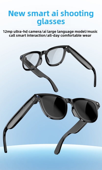 V2 Smart Glasses – AI Translation, ENC Noise Reduction, 12MP Camera & 1200P Video