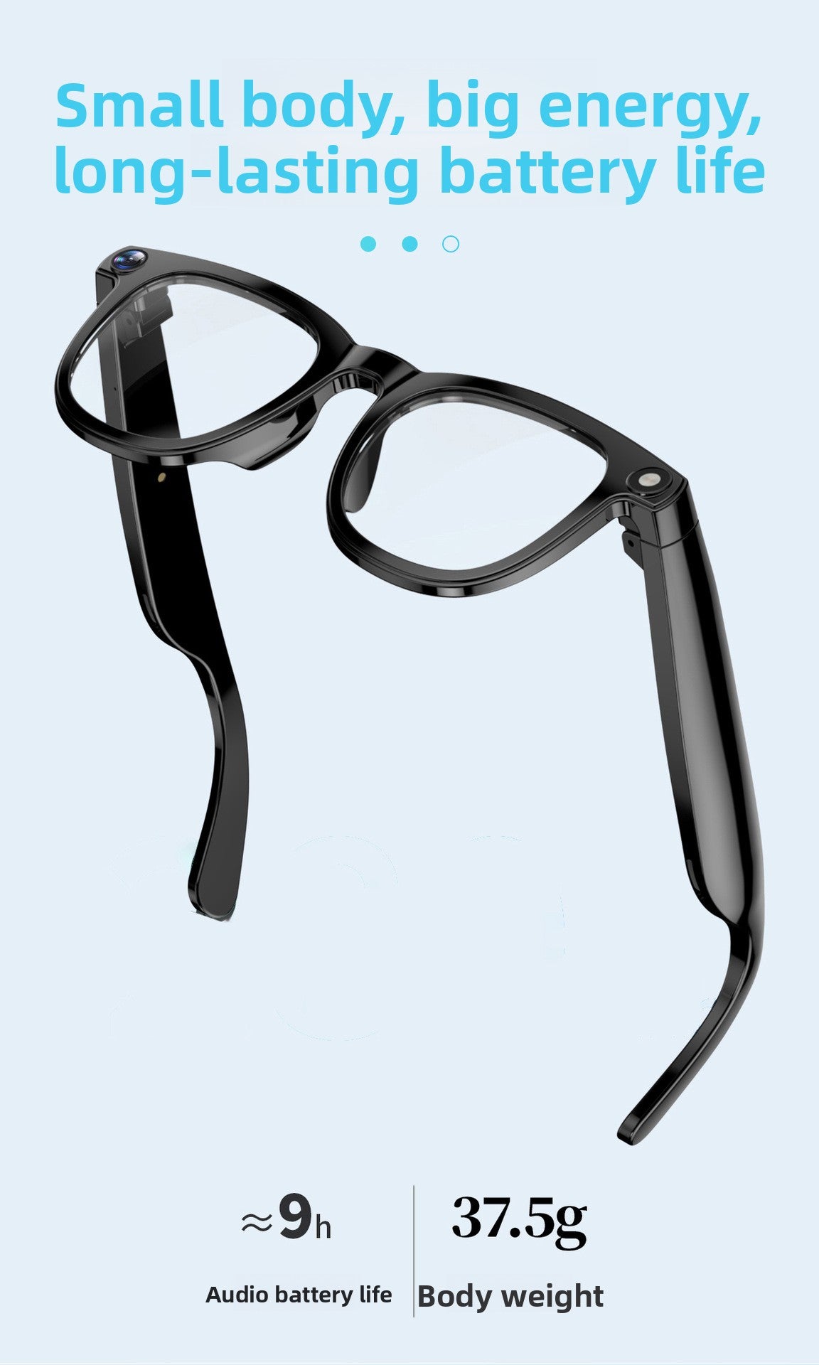 V2 Smart Glasses – AI Translation, ENC Noise Reduction, 12MP Camera & 1200P Video