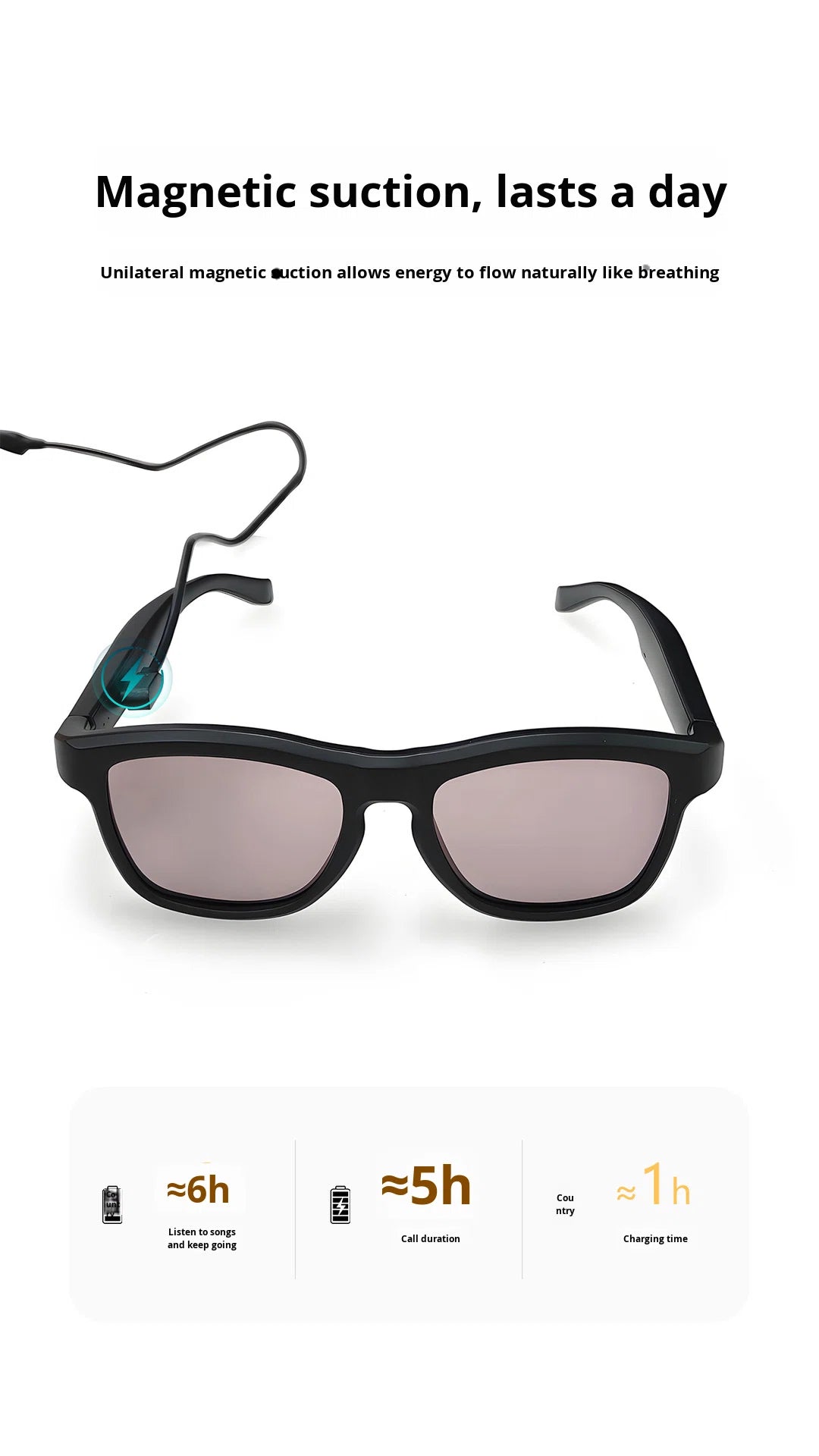 V3-GV90 Smart Dimming Glasses – AI Translation, BT5.4, Color-Changing LCD Lens, Music & Calls