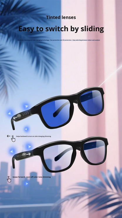 V3-GV90 Smart Dimming Glasses – AI Translation, BT5.4, Color-Changing LCD Lens, Music & Calls