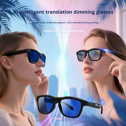 V3-GV90 Smart Dimming Glasses – AI Translation, BT5.4, Color-Changing LCD Lens, Music & Calls