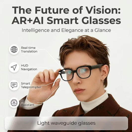V4 AR+AI Smart Glasses – Full Color Binocular Waveguide, Real-time Translation, HUD Navigation & AI Assistant