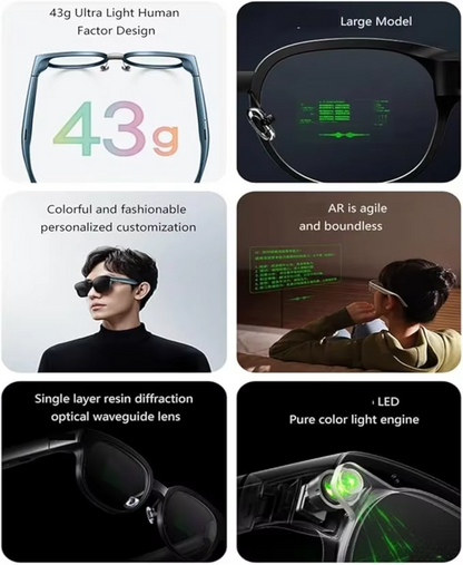 V4 AR+AI Smart Glasses – Full Color Binocular Waveguide, Real-time Translation, HUD Navigation & AI Assistant
