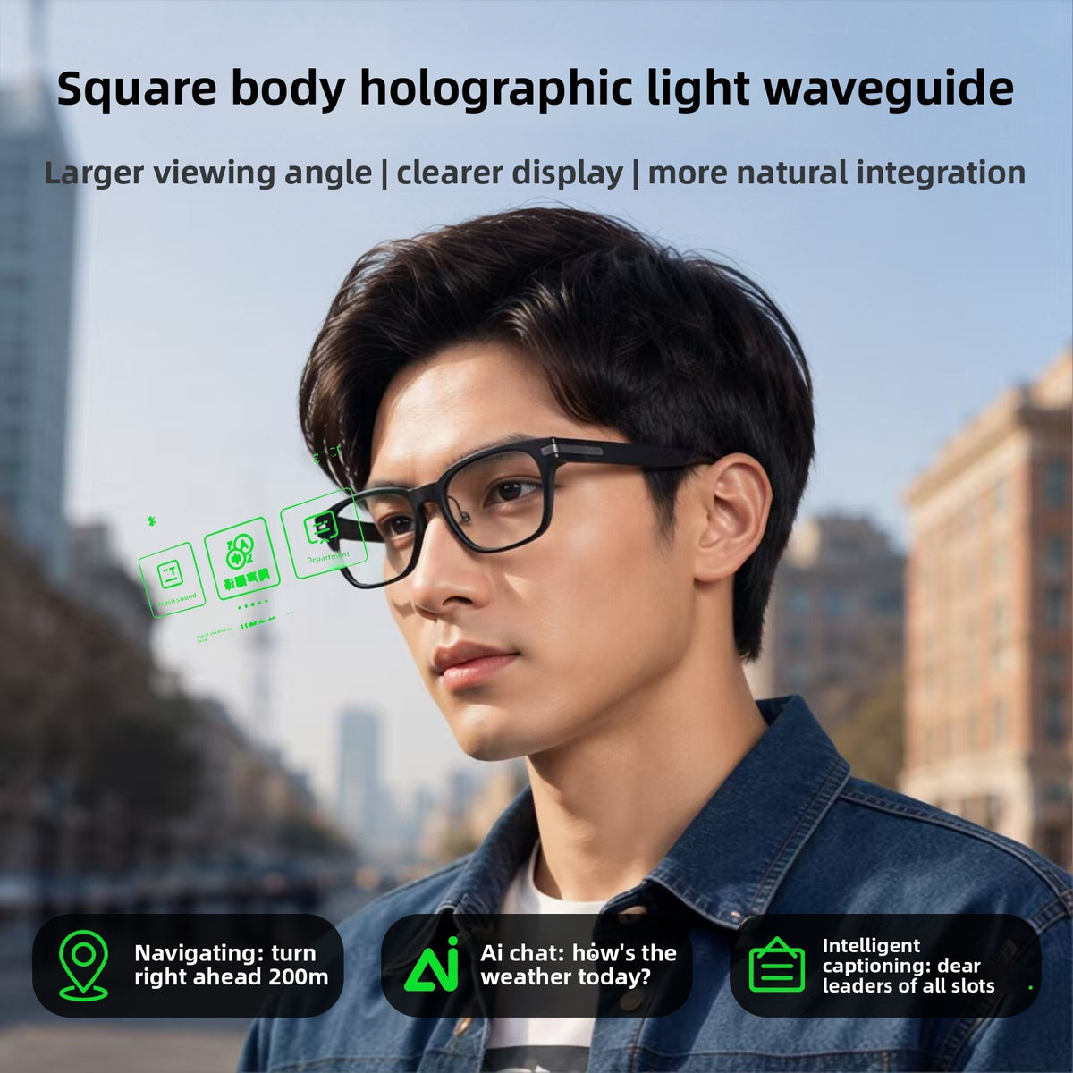 V4 AR+AI Smart Glasses – Full Color Binocular Waveguide, Real-time Translation, HUD Navigation & AI Assistant