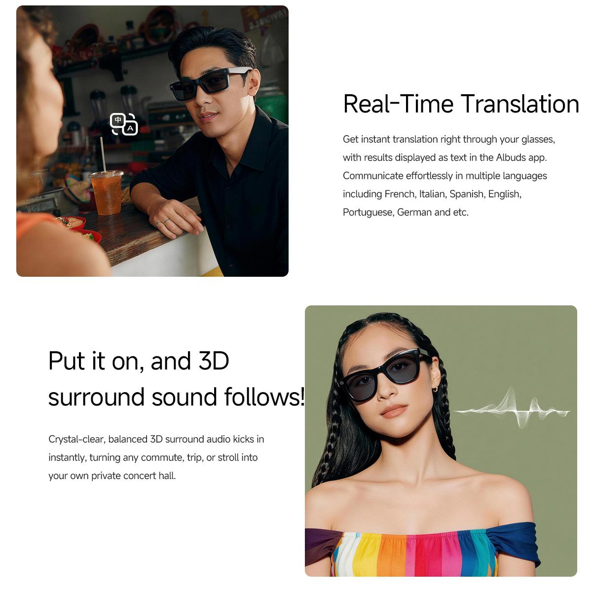 V5-MT5 Ultra AI Smart Glasses – 8MP Camera, ChatGPT, Real-time Translation, BT Calling, Waterproof