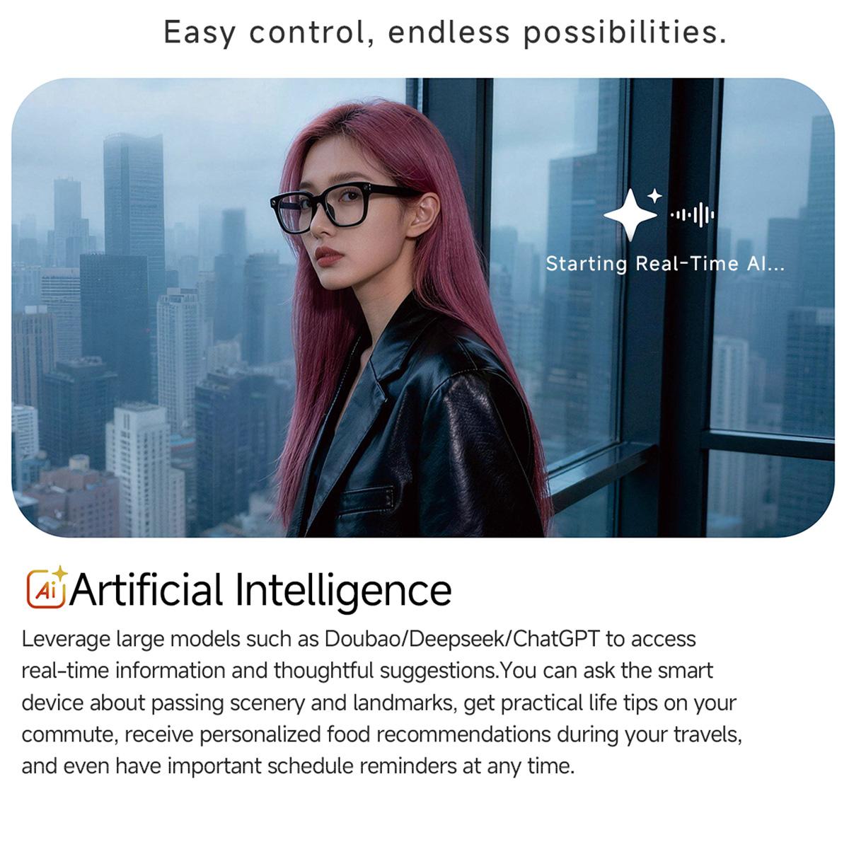 V5-MT5 Ultra AI Smart Glasses – 8MP Camera, ChatGPT, Real-time Translation, BT Calling, Waterproof