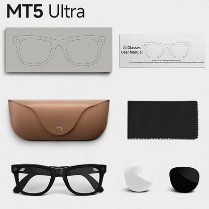 V5-MT5 Ultra AI Smart Glasses – 8MP Camera, ChatGPT, Real-time Translation, BT Calling, Waterproof