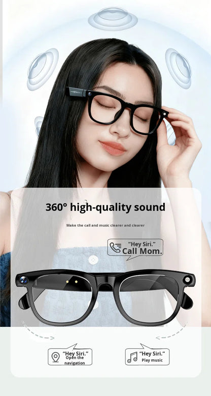 V6 AI Smart Glasses – 800W HD Camera, HeyCyan AI Translation, WiFi Photo Sync, BT5.3 Calling & Music