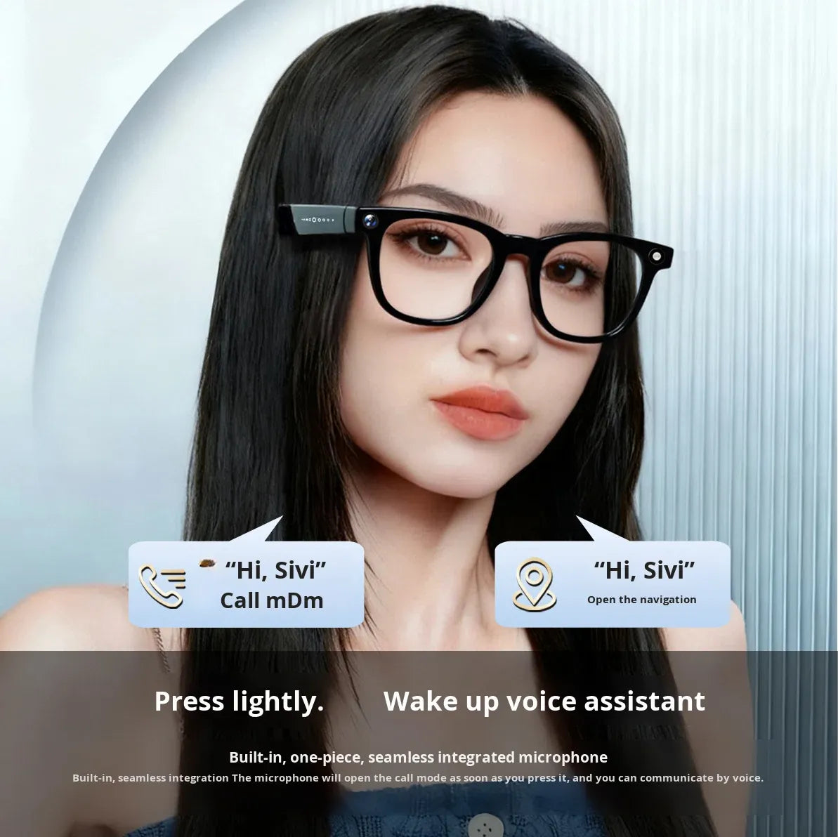 V6 AI Smart Glasses – 800W HD Camera, HeyCyan AI Translation, WiFi Photo Sync, BT5.3 Calling & Music
