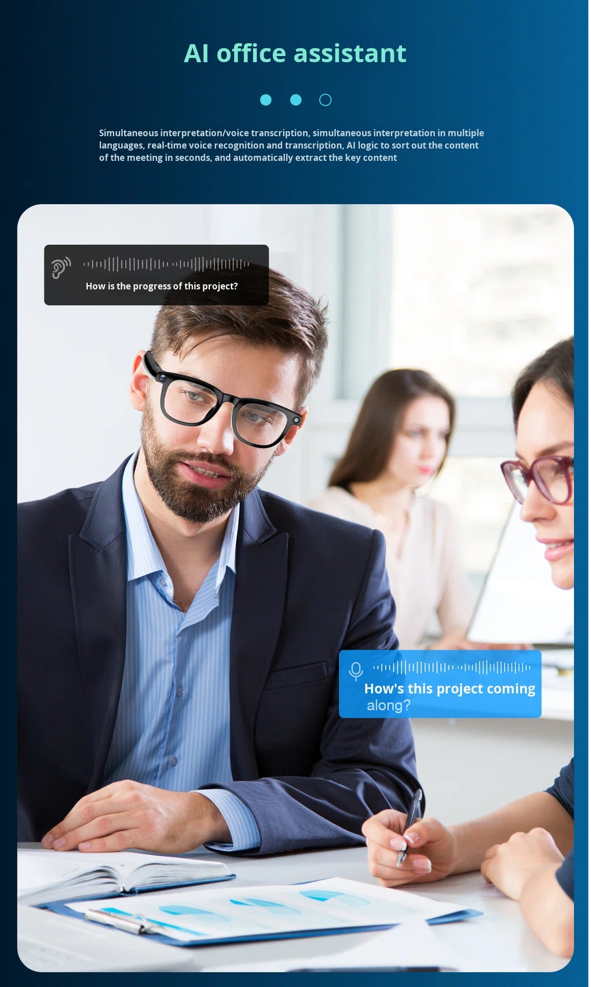 V6 AI Smart Glasses – 800W HD Camera, HeyCyan AI Translation, WiFi Photo Sync, BT5.3 Calling & Music