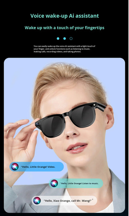 V6 AI Smart Glasses – 800W HD Camera, HeyCyan AI Translation, WiFi Photo Sync, BT5.3 Calling & Music