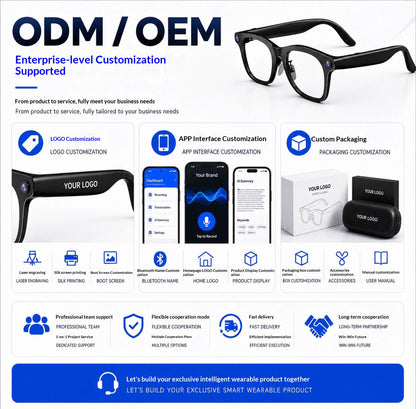 V8 AI Smart Recording Glasses – 12MP 1080p Camera, Real-Time Translation, 4-Mic Array & Independent Storage