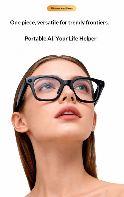 V8 AI Smart Recording Glasses – 12MP 1080p Camera, Real-Time Translation, 4-Mic Array & Independent Storage