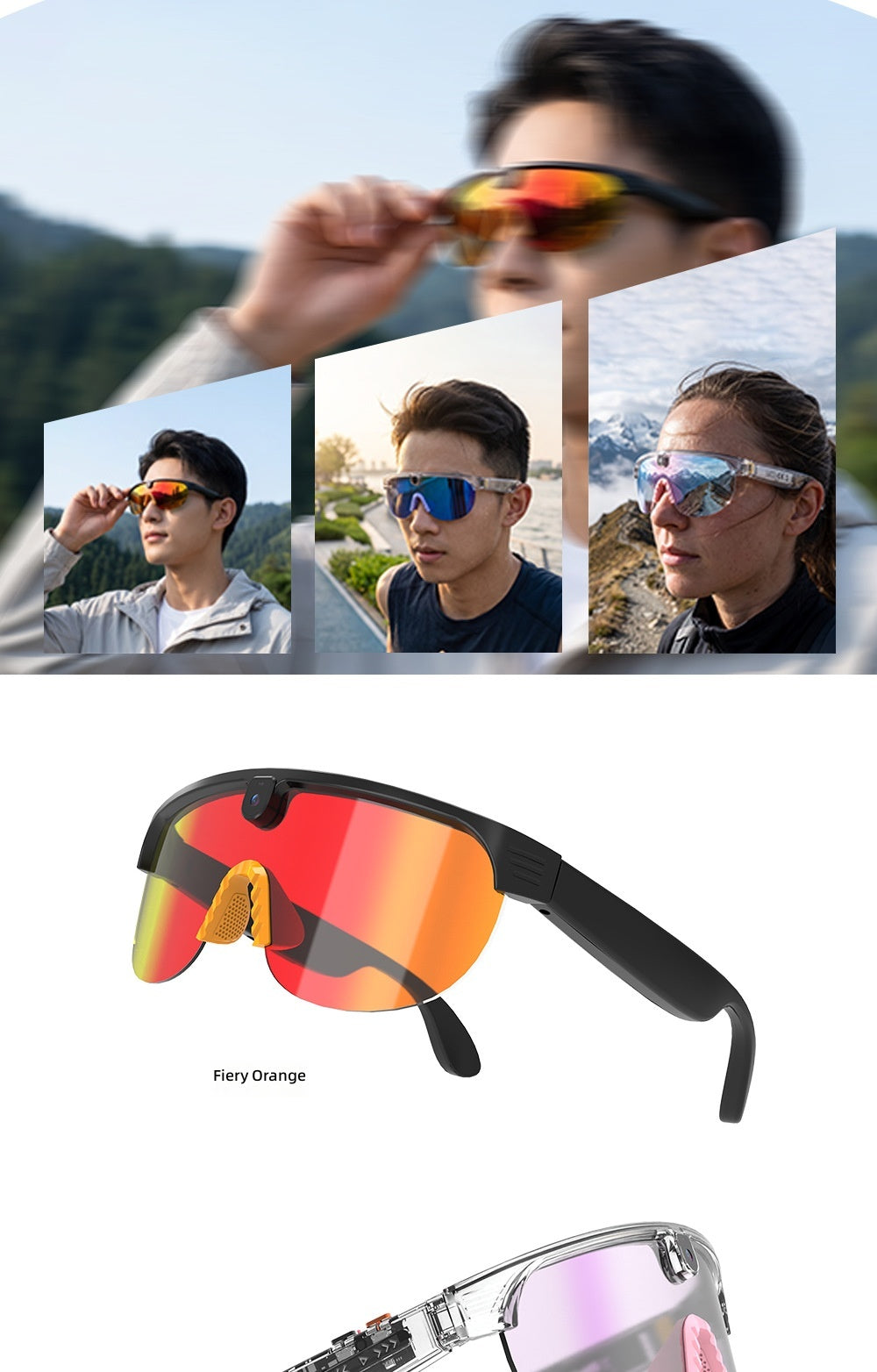 Aimb-G5Max Smart Cycling Glasses - Video Call Real-Time Translation
