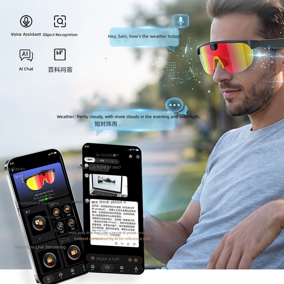 Aimb-G5Max Smart Cycling Glasses - Voice assistant and AI chat