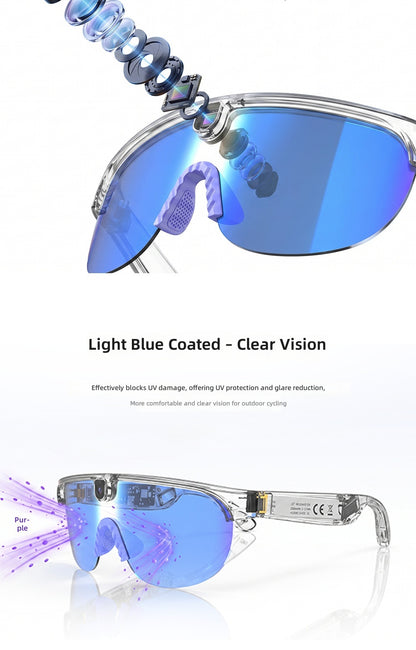 Aimb-G5Max Smart Cycling Glasses - UV Protection Blue Lens