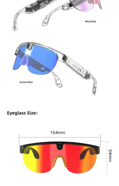 Aimb-G5Max Smart Cycling Glasses - Eyeglass size 154x54mm
