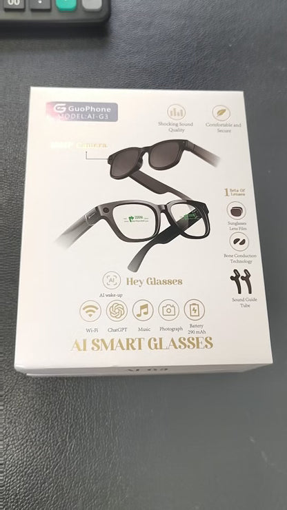V1-G3 AR Smart Glasses – AI Voice & Image Recognition Bluetooth Wearable Tech - Dual-lens waveguide + camera